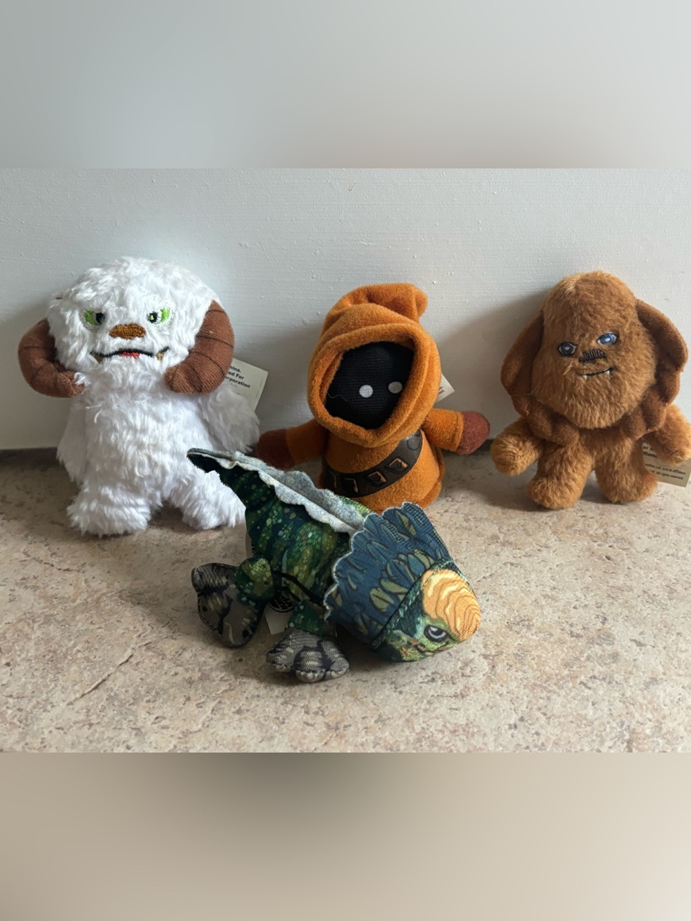 Vintage Star Wars Plush Finger Puppet Set Wampa Jaw Chewbacca Burger King Promo
